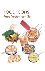 Food logo vector Icon set