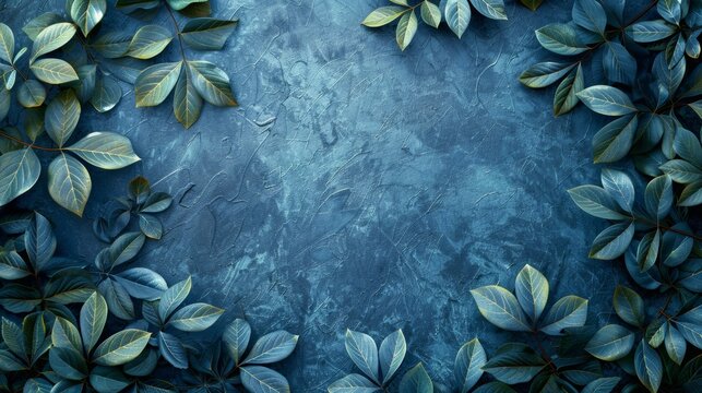 classic botanical drawings on cyanotype backdrop, creating a vintage design with room for text ideal for a stylish aesthetic