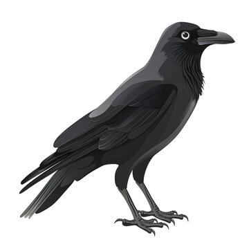 recommend clip art: Vector illustration of a crow on a white background. Suitable for crafting and digital design projects.[A-0003]