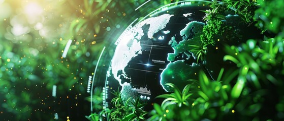 Environmental regulations enforce protection, depicted in a closeup shot of a digital regulation compliance tool, enhanced with hightech elements