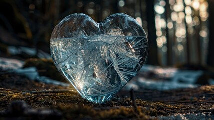 Fototapeta premium heart made of ice