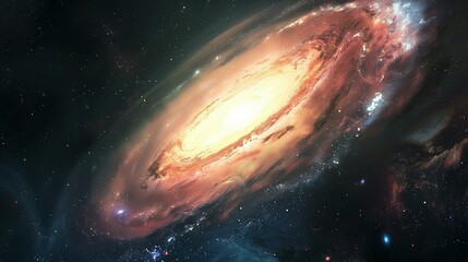 Colorful Spiral Galaxy in Deep Space: Magic and Vibrant Universe Wallpaper