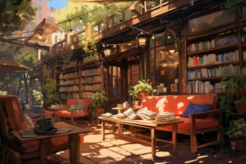 Fototapeta premium Summer reading - Generative AI