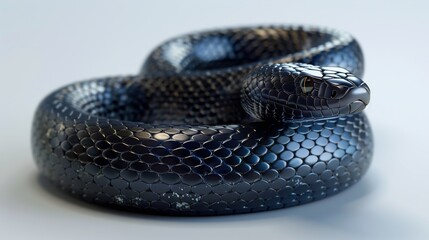 Black snake cutout  on  white background