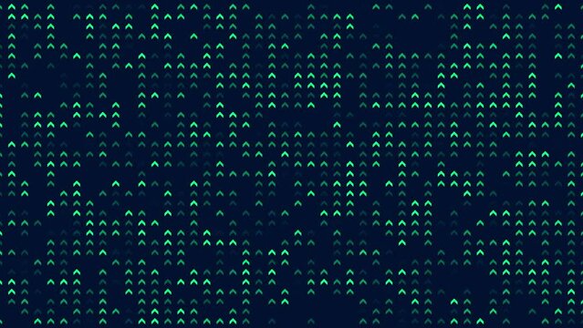 Abstract video background with green arrows flashing seamless loop animation pattern dark background`
