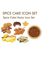 Spice cake logo vector Icon set