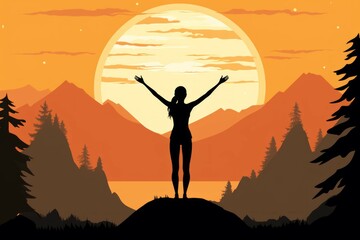 Outdoor yoga - Generative AI