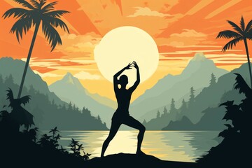 Outdoor yoga - Generative AI
