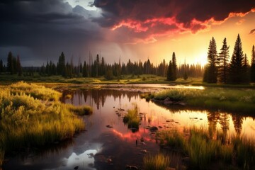 Obraz premium Summer storms - Generative AI