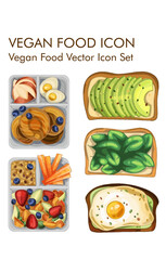 Vegan food logo vector Icon set