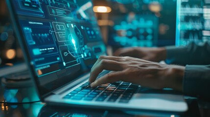 Digital technology, businessman use internet for Global network connection. Big data analytics and business intelligence. World map point and line composition of global business. innovation