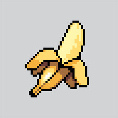 Obraz premium Pixel art illustration Banana Fruit. Pixelated Banana. Banana Fruit pixelated for the pixel art game and icon for website and video game. old school retro.