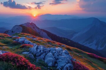sunrise in the mountains
