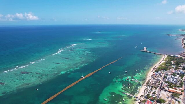 Aerial view of Puerto Morelos town