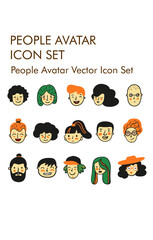 People avatar logo vector Icon set
