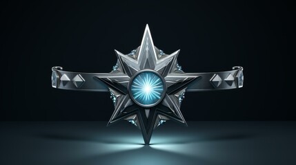 Strong security badge illustration with official credentials, personalized ID, clean background.