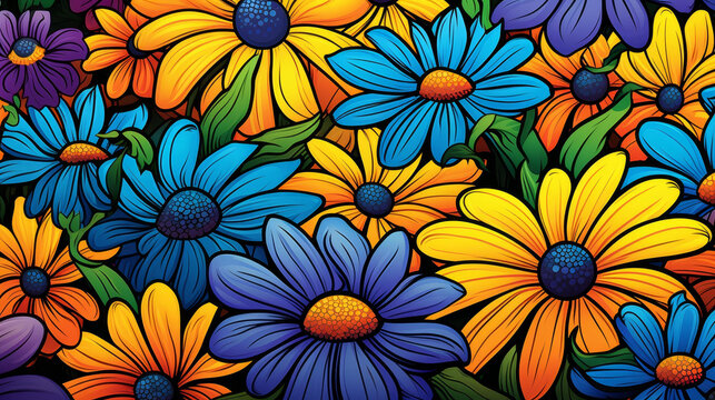 Beautiful and vibrant flower illustration perfect for garden decor, featuring blooming petals in high resolution with clean background.