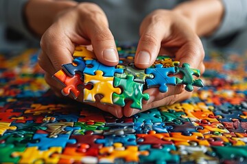 Person Holding Piece of Puzzle