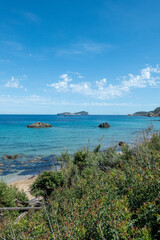 Beautiful day on the Beach in Aigues Blanques in Ibiza