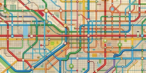 Detailed and intricate urban transit map design