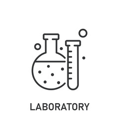 Laboratory icon. Line single icon on transparent background