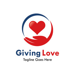 Giving love design template illustration