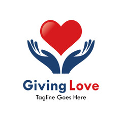 Giving love design template illustration