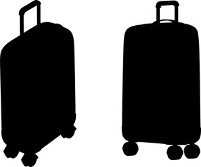 suitcases silhouette on white background vector