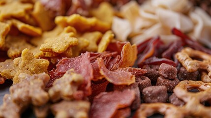 Close up of dehydrated canine snacks