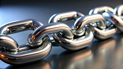 Close up of a shiny silver chain, symbolizing unbreakable bonds