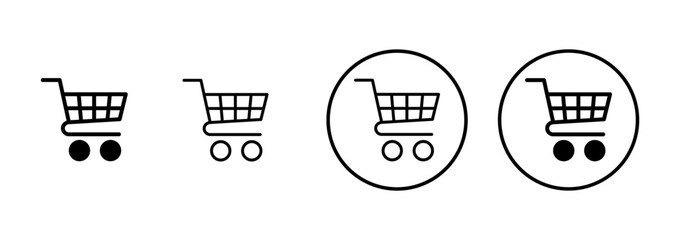 Shopping icon vector isolated on white background. Shopping cart icon. Basket icon. Trolley