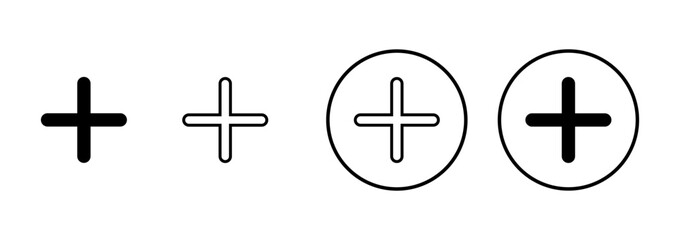 Plus Icon vector isolated on white background. Add plus icon. Addition sign. Medical Plus icon