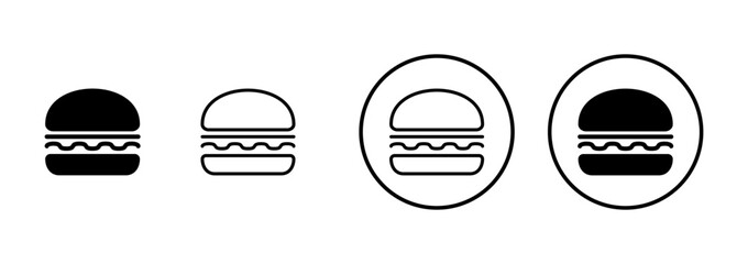 Hamburger icon vector isolated on white background. Burger and hamburger icon. Fast food vector icon