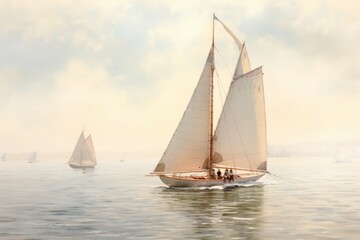 Fototapeta premium Summer sailing - Generative AI