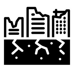 the building was destroyed by the earthquake icon