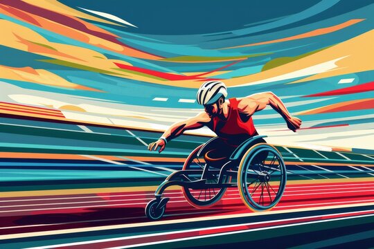 Male wheelchair racing, Summer Paralympic Games in Paris.