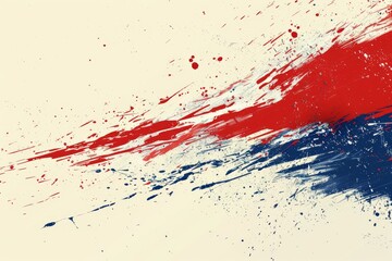 French flag illustration with brush strokes and paint splashes.