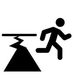 run to an open area during an earthquake icon