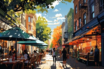 Summer street scenes - Generative AI