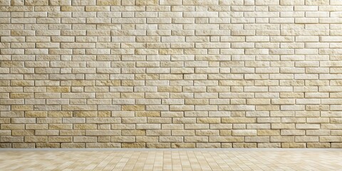 Cream and white brick wall texture background with brickwork and stonework flooring interior rock old pattern design