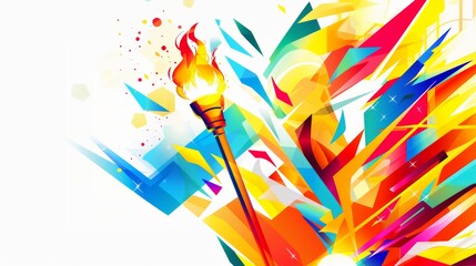 Fototapeta premium Illustration of Olympic torch with flame.