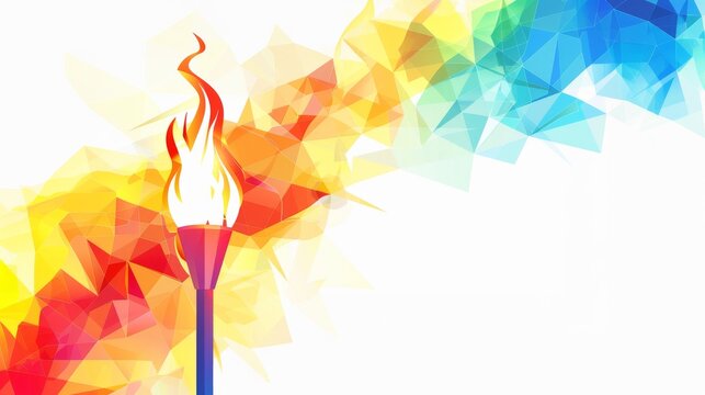 Illustration of Olympic torch with flame.
