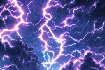 Purple lightning strikes in a half vintage comic book style