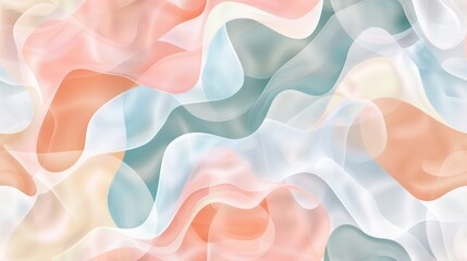 Obraz premium Serene Flowing Pastel-Tinted Organic Shapes Tile Pattern