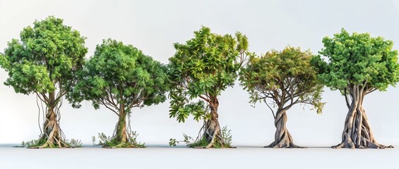 These isolated Birch and Pine trees from Sweden are suitable for use in architectural design, decoration