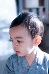 Portrait Asian baby boy, cute boy and handsome baby boy.