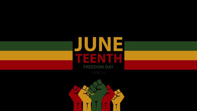 juneteenth freedom day animated,Celebrating Juneteenth on June 19 4k animation. Juneteenth Freedom Day background