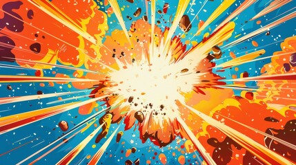 Colorful bright cartoon explosion background.