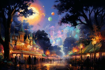 Obraz premium Summer carnivals - Generative AI