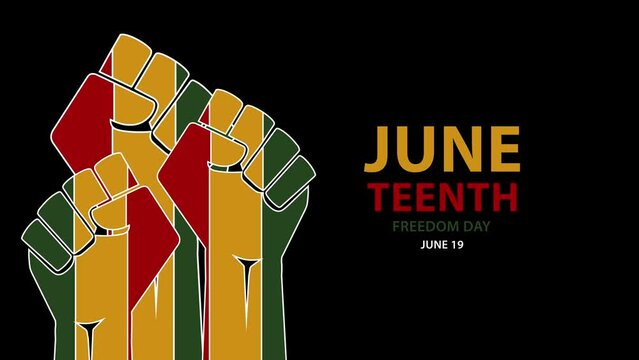 juneteenth freedom day animated,Celebrating Juneteenth on June 19 4k animation. Juneteenth Freedom Day background